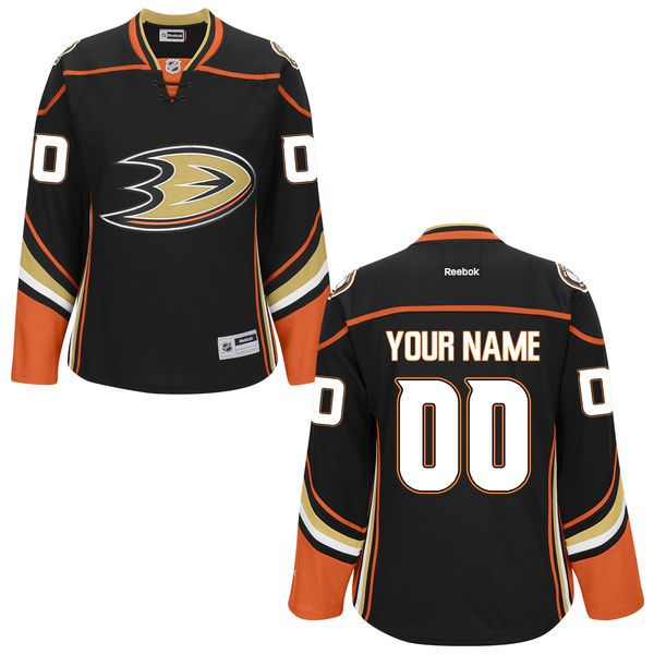 Reebok Anaheim Ducks NHL Women Custom Premier NHL Jersey - Black->->Custom Jersey
